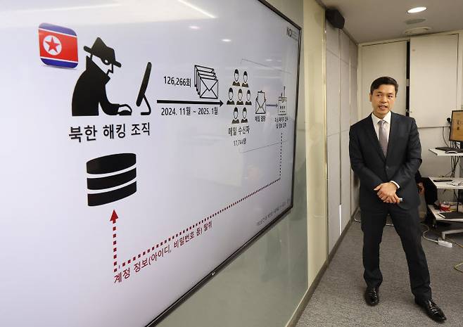 15일 서울 서대문구 국가수사본부에서 김영운 사이버테러수사대장이 방첩사 계엄 문건 사칭 전자우편이 북의 소행이라고 밝히고 있다. (사진=연합뉴스)