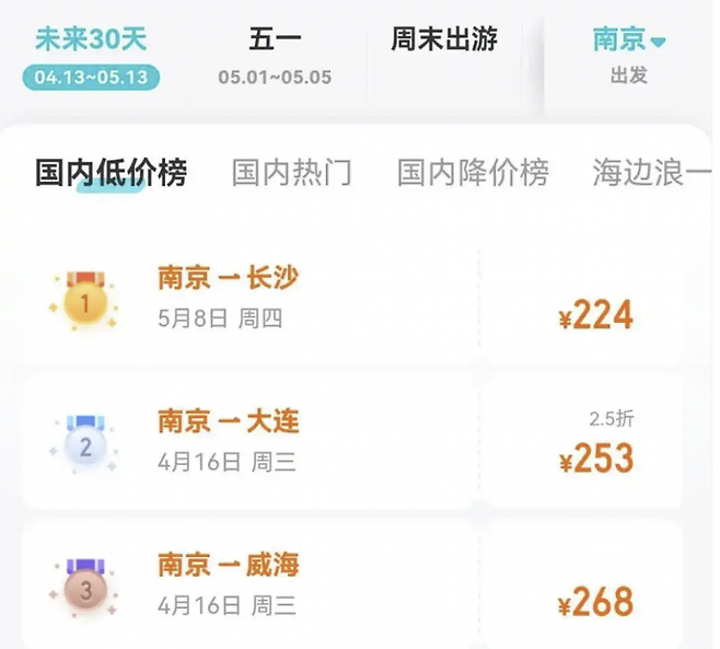 중국 여행 플랫폼서 할인 된 가격을 제시하고 있다. 중국 여행 플랫폼