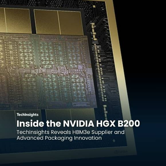 엔비디아의 고성능 인공지능(AI) 가속기 HGX B200에 SK하이닉스의  HBM3E가 탑재된 것으로 확인됐다. [사진=테크인사이츠]