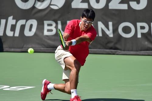 정현의 15일 1회전 경기 모습.  [부산오픈 챌린저 조직위원회 제공. 재판매 및 DB 금지]