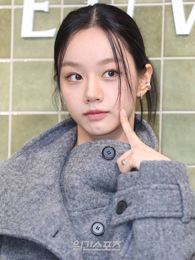 배우 혜리가 21일 오전 서울 용산구 한남동에서 열린 한 패션 브랜드 포토월 행사에서 포즈를 취하고 있다. 서병수 기자 qudtn@edaily.co.kr /2024.11.21/