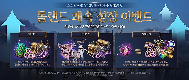 ▲ 6주 동안 신규/복귀 유저 성장 지원 이벤트가 진행된다