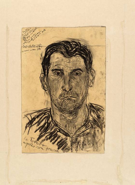 안젤름 키퍼, 뒤몽 씨, 1963, 종이에 목탄과 잉크, 34.5x22.5㎝. 사진 반 고흐 미술관