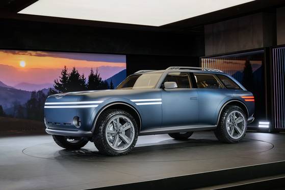 15일(현지시간) 미국 뉴욕 맨해튼 '제네시스하우스 뉴욕'에서 공개된 전동화 오프로더SUV '엑스 그란 이퀘이터 콘셉트'. 사진 현대차