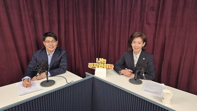 MBN 유튜브 '나는 정치인이다' 서정표 앵커(왼쪽)와 나경원 국민의힘 의원 (사진 = MBN)