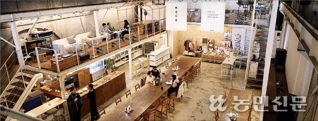 ① 부산 영도에 자리한 복합문화공간 ‘무명일기’. 오래된 항만 창고를 개조해 조성했다.