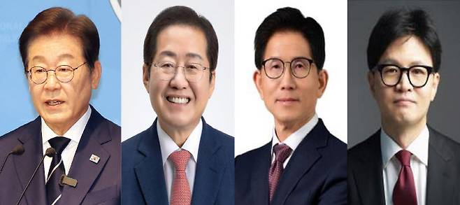 이재명, 홍준표, 김문수, 한동훈 대선 예비 후보 (사진=이데일리/연합뉴스)