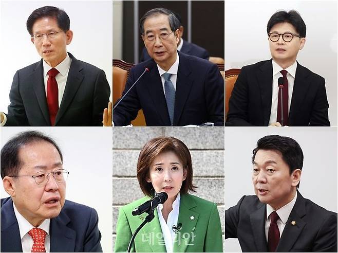 국민의힘 6·3 조기 대선 경선 김문수 예비후보, 한덕수 국무총리, 국민의힘 경선 한덕수 예비후보, 홍준표 예비후보, 나경원 예비후보, 안철수 예비후보 ⓒ데일리안 홍금표 기자