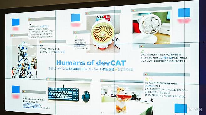 ▲ 캣크루들의 다양한 이야기가 흘러나오는 화면