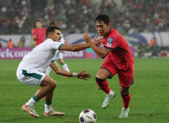 지난해 10월 용인에서 열린 이라크와의 경기 모습. 사진[연합뉴스]