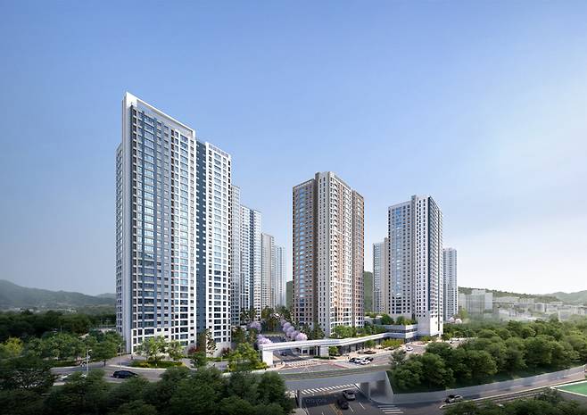 창원 메가시티 자이&위브 투시도. 포애드원