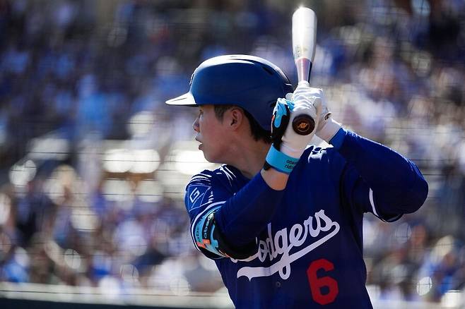 ▲ 다저스는 유틸리티 플레이어들의 공격력에 점차 한계를 느끼고 있고, 김혜성은 그와 반대로 미국 야구에 빠르게 적응하고 있다. ⓒ연합뉴스/AP통신