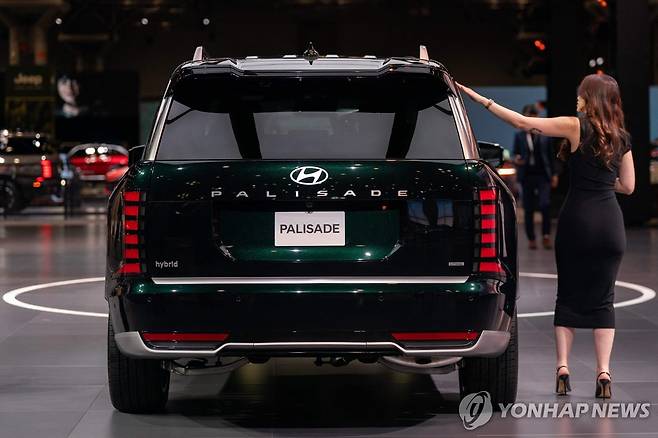 16일 뉴욕 오토쇼에 전시된 현대차 팰리세이드 [AFP=연합뉴스. 재판매 및 DB 금지]