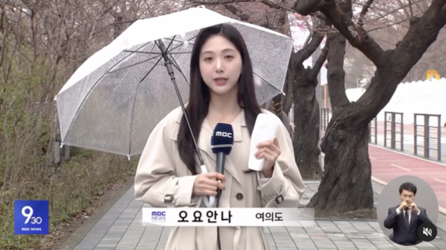 MBC 기상캐스터 고(故) 오요안나. MBC보도화면 갭처
