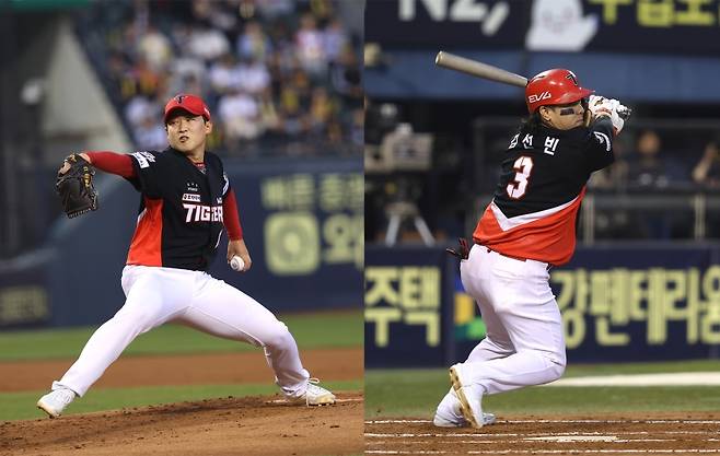 ▲ KIA 타이거즈 윤영철(왼쪽)과 김선빈 [KIA 타이거즈]