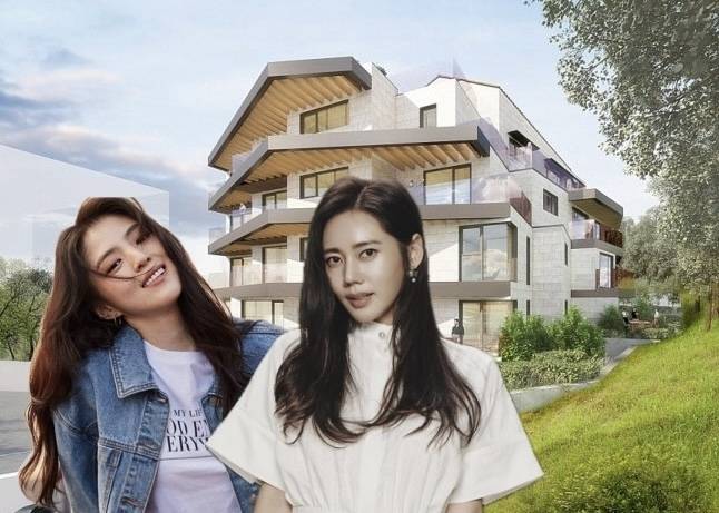 경기도 구리시 아천동 ‘아르카디아 시그니처’ 컨셉사진과 배우 추자현(오른쪽)·한소희. [아르카디아 시그니처 공식 홈페이지 갈무리]