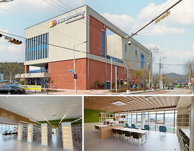 [임실=뉴시스] 새단장을 마치고 오는 25일 개관할 예정인 임실군립오수도서관 전경 및 내부 시설. *재판매 및 DB 금지