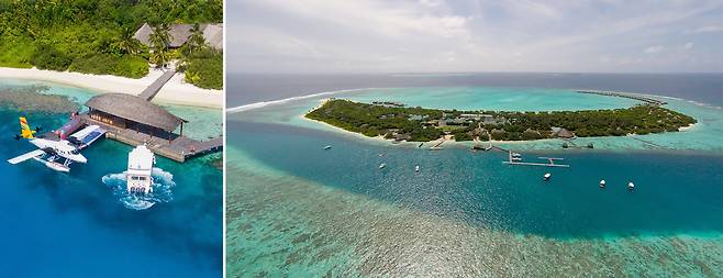 수상비행기와 스피드 보트를 이용하는 하이더웨이 전경. 사진제공|팜투어