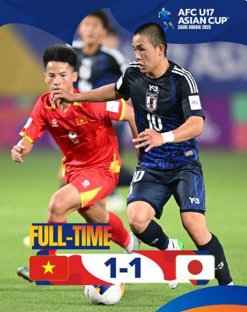 일본 U-17 대표팀 공격수 요시다 미나토(오른쪽). /사진=AFC 공식 SNS 갈무리