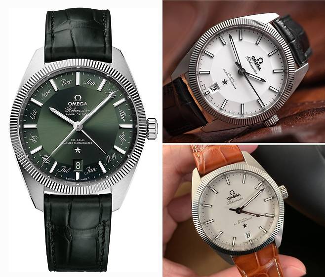 오메가 컨스텔레이션 모델 중 글로브마스터(Globemaster) 시계.