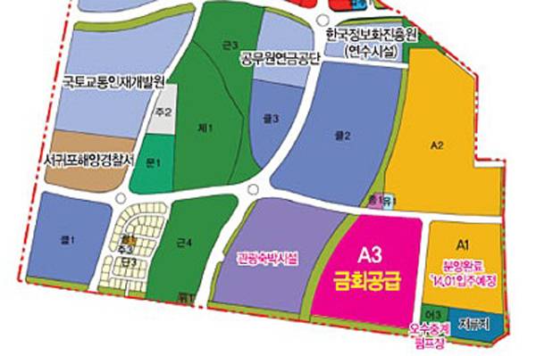 LH 2단지 아파트 공급 당시 관광숙박시설이 명시된 부영주택 소유 부지.&nbsp;