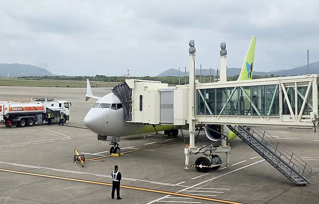 이시가키공항에 4월 부터 취항한 진에어