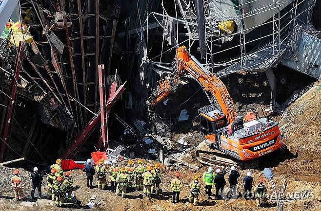 신안산선 지하터널 공사현장 붕괴 [촬영 홍기원]