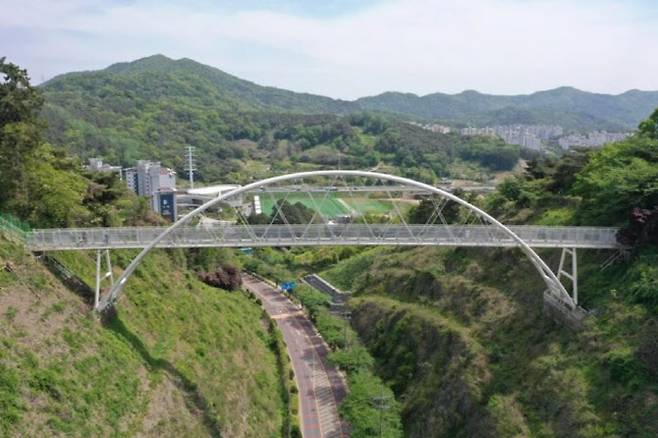 광주 남구가 1999년 조성한 제석산 구름다리 전경. 사진=남구청 제공