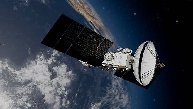 지구 상공의 통신 위성. 나사(NASA) 제공