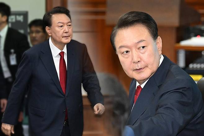 서울중앙지법에서 열린 내란 우두머리 혐의 형사재판 2번째 공판에 출석한 윤석열 전 대통령 / 사진=연합뉴스