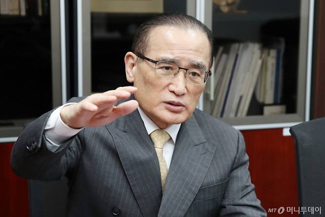 위성락 더불어민주당 의원이 지난 2월 머니투데이 더300(the300)과 인터뷰를 하는 모습. / 사진=김휘선 기자