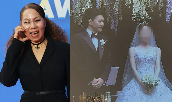 가수 인순이가 그룹 코요태 김종민의 결혼식에 참석해 아내 얼굴을 가리지 않고 사진을 촬영해 비판을 받았다. /사진=머니투데이 DB, 인순이 인스타그램