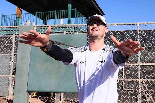 ▲ 2025년 LG 스프링캠프에서 함께 훈련했던 코엔 윈. ⓒ LG 트윈스