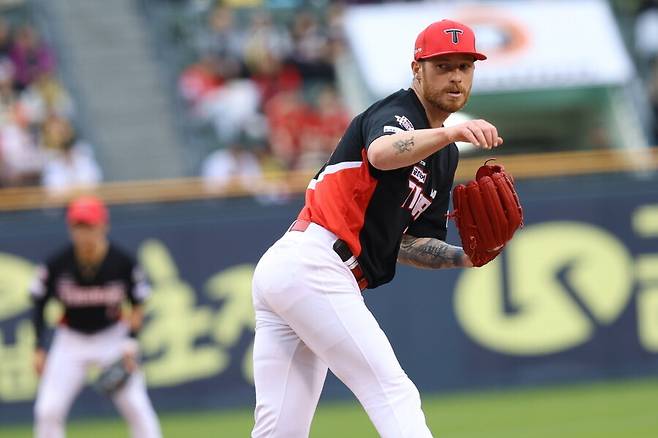 ▲ 아담 올러는 구속은 물론 공의 움직임이 뛰어나다는 평가를 받는다. ⓒKIA 타이거즈