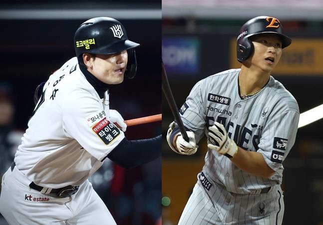 KT 김상수(왼쪽)와 한화 최인호. /사진=각 구단 제공