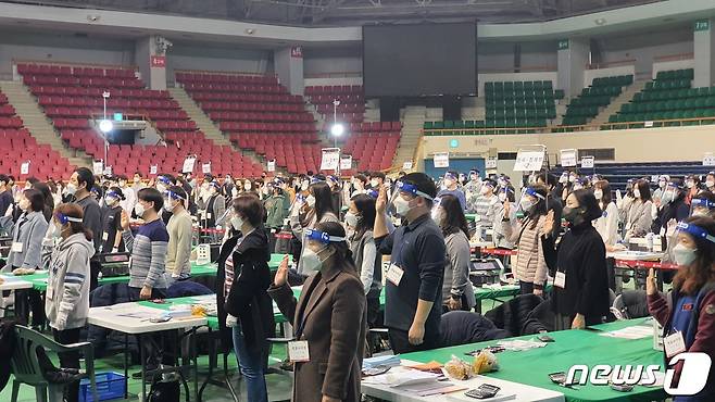 지난 제20대 대통령 선거일인 2022년 3월 9일 당시 강원 원주시 치악체육관 개표소 자료 사진. ⓒ News1 신관호 기자