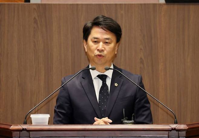 충남도 라이즈사업과 관련 5분발언에 나선 충남도의회 이상근의원