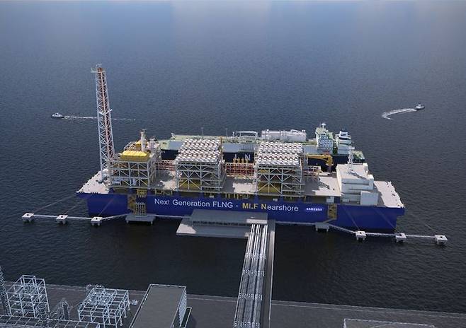 삼성중공업이 건조한 FLNG 독자모델 모습. ⓒ삼성중공업