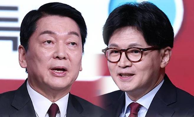 안철수 후보(왼쪽), 한동훈 후보