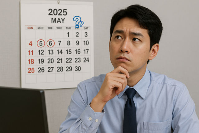 임시 공휴일 지정 여부를 궁금해 하는 직장인의 모습. 챗 GPT