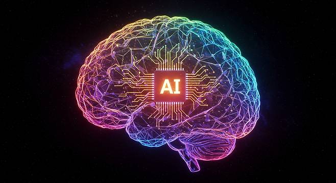국내 연구진이 뇌가 작동하는 방식을 모사해 연산 효율이 높은 AI를 개발했다. 사진은 구글 이미지FX로 생성한 그림