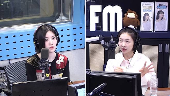 왼쪽부터 권은비, 주현영 (사진=SBS 파워FM ‘12시엔 주현영’ 캡처)