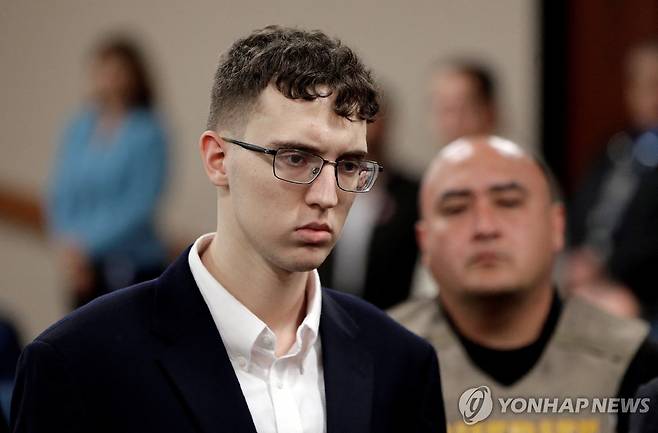 2019년 재판에 출석한 총격범 패트릭 크루시어스 [로이터 연합뉴스 자료사진. 재판매 및 DB 금지]