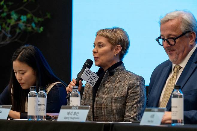 아메리칸 발레 시어터 기자간담회 22일 서울 GS아트센터에서 열린 아메리칸 발레 시어터(ABT) 기자간담회에서 수전 재피 ABT 예술감독이 발언하고 있다. 2025.04.22 [GS아트센터 제공. 재판매 및 DB금지]