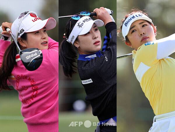 2025년 미국여자프로골프(LPGA) 투어 시즌 첫 메이저 대회인 셰브론 챔피언십에 출전하는 최혜진, 윤이나 프로. 일본의 루키 야마시타 미유. 사진제공=ⓒAFPBBNews = News1
