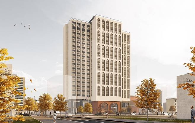 임대형 기숙사로 지어지는 영등포 지점 투시도. 사진=MGRV