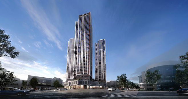 을산 ‘번영로 롯데캐슬 센트럴스카이’ 투시도. [사진 출처 = 롯데건설]