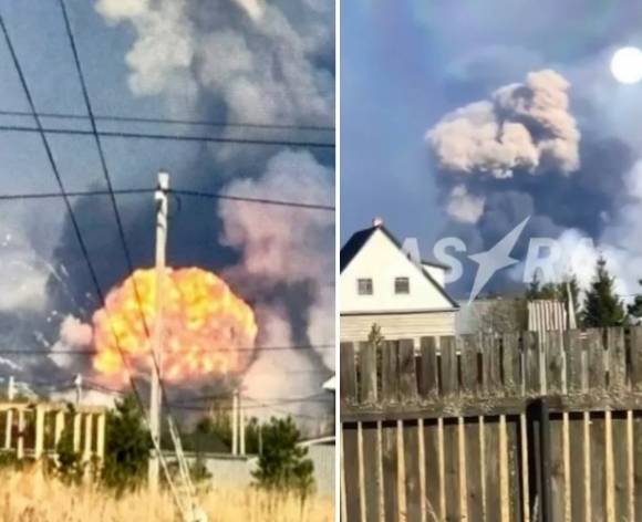 22일(현지시간) 러시아 국방부가 블라디미르 서부지역의 한 탄약 창고에서 폭발 사고가 발생했다고 밝혔다. [사진 = 아스트라 제공]