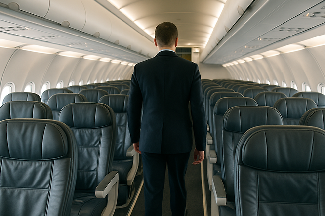 가상으로 제작한 기내 모습. 기사 내용과 직접 연관 없음. [사진출처 = 챗GPT]