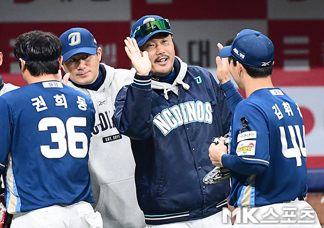 3연패에서 탈출한 이호준 감독. 사진=김영구 기자